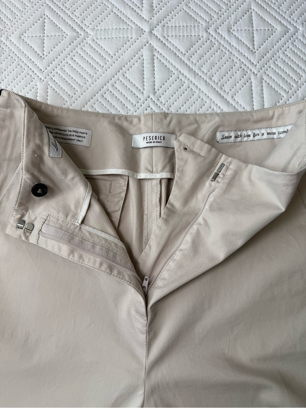 Peserico Handmade Tailored Ankle Length Cotton Pants Size 42 US6 - Picture 9 of 12